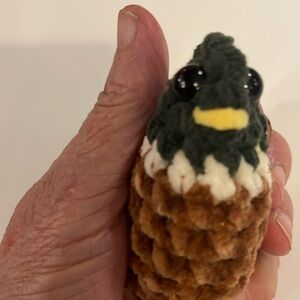 Mallard Duck green & brown crochet plushy 3 1/2”